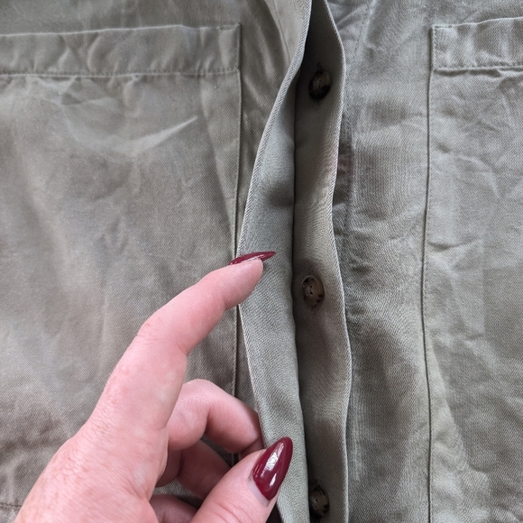 KOTN Tunic Button Up Blouse Green Womens Medium - Picture 5 of 9